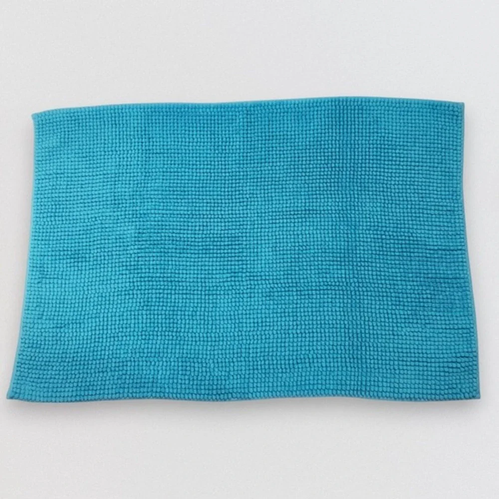 Chenille Bath Mat Rug Set of‎ 2 35x24 Turquoise Texture Spa Soft Plush Absorbent